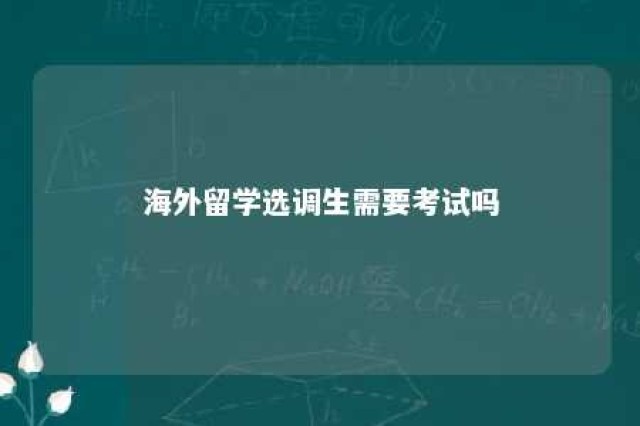 海外留学选调生需要考试吗 海外留学能考选调生吗