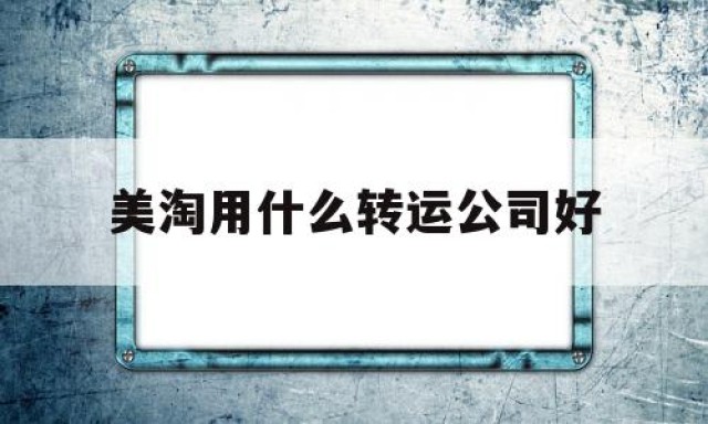 美淘用什么转运公司好