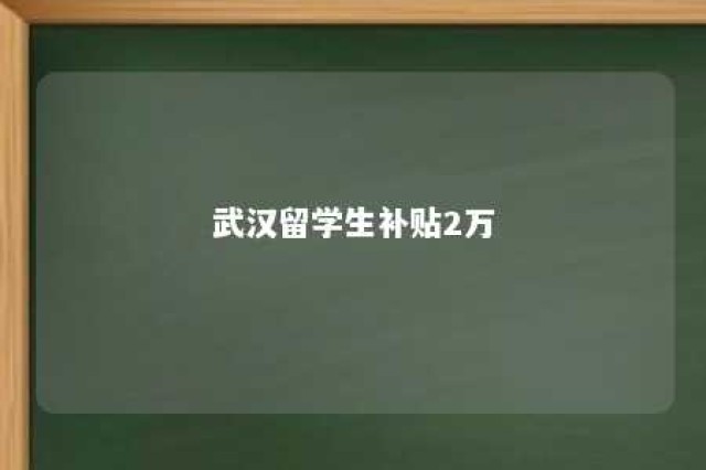 武汉留学生补贴2万 武汉留汉大学生补贴